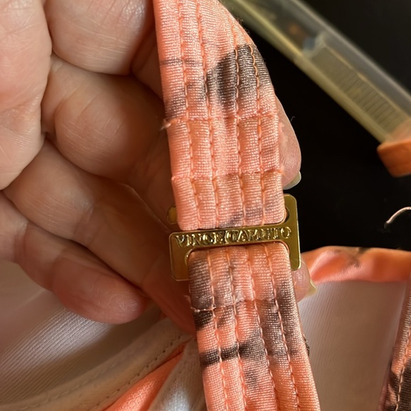 Vince Camuto Peach and Black Pink One Piece - Picture 3 of 6